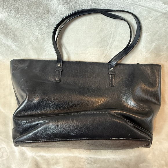 Kate Spade Womens Leather Lined Full Zip Top Handle Tote Black Bag - Picture 2 of 10